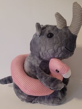Walmart Summer Plush Rhino Pink Flamingo Swim Ring Pool Float Stuffed Animal NWT